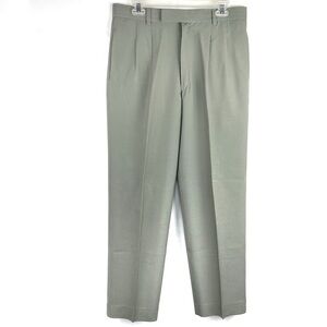 EUC-VINTAGE NEWMAN Double Pleated Front Dress Slacks Pants light Mint Green34x32